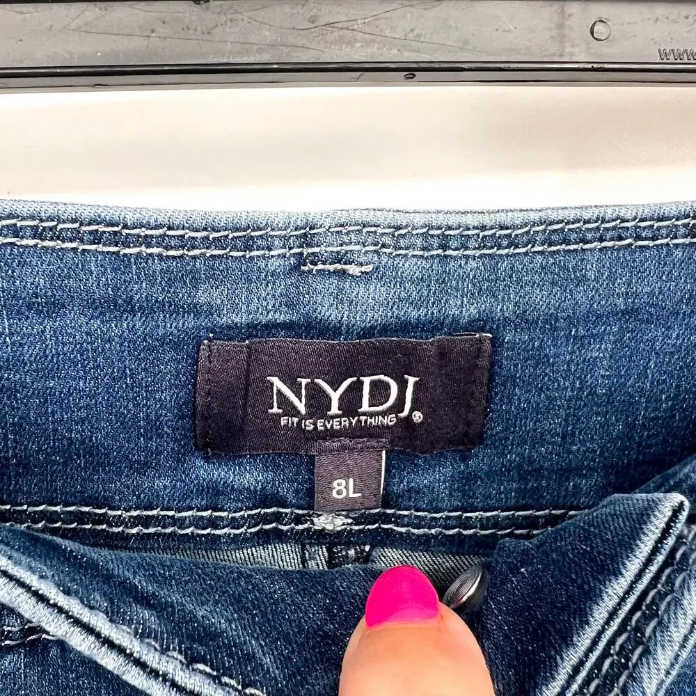 NYDJ Womens Cool Embrace Major Wide Leg Capri Jeans Size 8L Compass Blue NWT_9